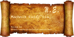 Machnik Eulália névjegykártya
